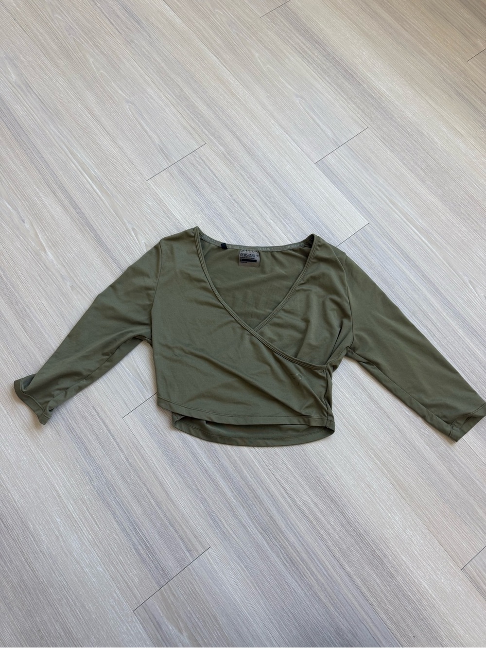Gymshark Olive Green Wrap Crop Top